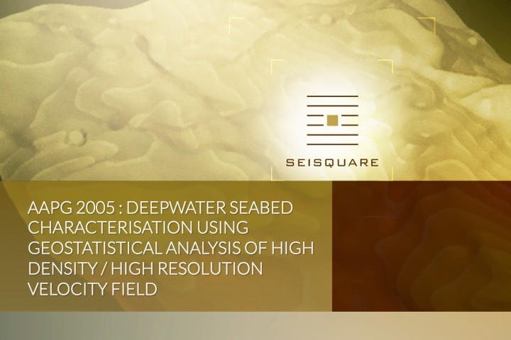 Aapg 2005 : Deepwater Seabed Characterisation Using Geostatistical Analysis Of High Density / High Resolution Velocity Field